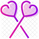 Valentine Day Heart Lollipop Icon