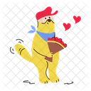 Cute Puppy Dog Holding Puppy Holding Icon