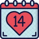 Valentines Calendar Date February Icon