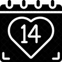 Valentines Calendar Date February Icon