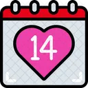 Valentines Calendar Date February Icon