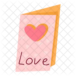 Valentines Card With Love  Icon