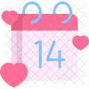 Valentines Day Calendar Love Icon