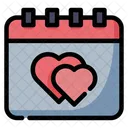 Valentines Day Calendar Time And Date Icon