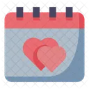 Valentines Day Calendar Time And Date Icon