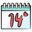 Valentines Day Calendar Yearbook Icon