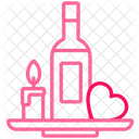 Valentine's Day Wine and Candle  Icon