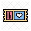 Valentines Ticket Ticket Love Icon