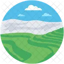 Valley Grassland Countryside Icon