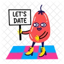 Vamos A Tener Una Cita Bailar Comer Fruta Icono