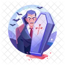 Vampire Casket Funeral Scary Icon