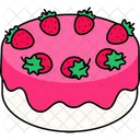 Vanilla Strawberry Cake Dessert Icon