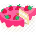 Vanilla Strawberry Cake is being divided Icon
