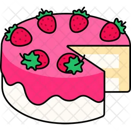Vanilla strawberry cake was divided dessert  Icon