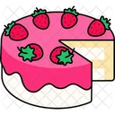Vanilla Strawberry Cake Was Divided Dessert Icon