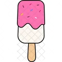 Vanilla strawberry ice cream popsicles dessert  Icon