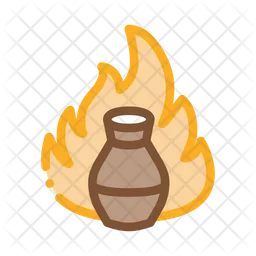 Vase Feuer Keramik  Symbol