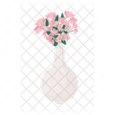 Vase with blooming flowers  Icon