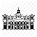 Half Tone Saint Peter Basilica Cathedral Illustration Vatican City Landmark Papal Basilica Icon