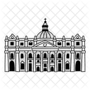 Half Tone Saint Peter Basilica Cathedral Illustration Vatican City Landmark Papal Basilica 아이콘