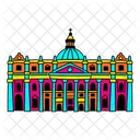 Vibrant Saint Peter Basilica Cathedral Illustration Vatican City Landmark Papal Basilica Icon