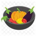 Vegetable Basket Vegetable Bucket Farming Element Icon
