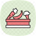 Vegetable Cooling Storage Vegetable Washing Icon