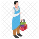 Vegetable Shopping Vegetable Buying Vegetable Bucket Icon