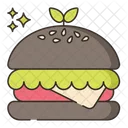 Veggie Burger Vegan Vegetarian Icons Vegan Icon