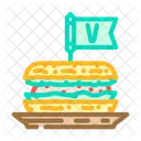 Veggie Burger Vegan Icon
