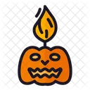 Vela De Calabaza Halloween Diseno Icono