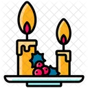 Dos Velas Navidad Icono