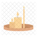 Velas y bandeja  Icono