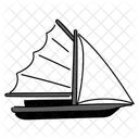 Ilustracion Monocromatica Negra De Velero Velero Yate Icono