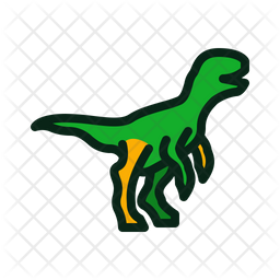 Velociraptor Icon - Download in Colored Outline Style