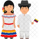 Venezuela Kleid Urbanisierte Kleidung Venezuela Paar Symbol