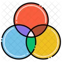 Venn Diagram Venn Chart Paint Color Icon