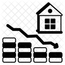 Vente de propriété en baisse  Icône