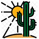 Verano Cactus Sol Icono