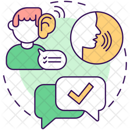 Verbal behavior intervention Icon - Download in Colored Outline Style