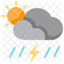 Vereinzelte Sturme Gewitter Sturme Symbol