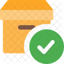 Verificacao De Encomendas Parcela Verificada Embalagem De Entrega Ícone