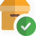 Verificacao De Encomendas Parcela Verificada Embalagem De Entrega Ícone