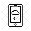 Verificacao De Temperatura Nublada Ícone