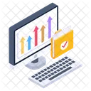 Arrows Chart Verified Business Data Business Growth Icon