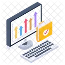 Arrows Chart Verified Business Data Business Growth Icon