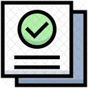 Verified Document Verified Data Verified Files Icon