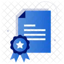 Verified Documents Credibility Indication Combined Document With Badge Icon Verified Status Icône