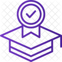 Verified Education Verified Graduation Mortatboard Icon