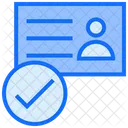 Verified Id Card Tick Identity Icon